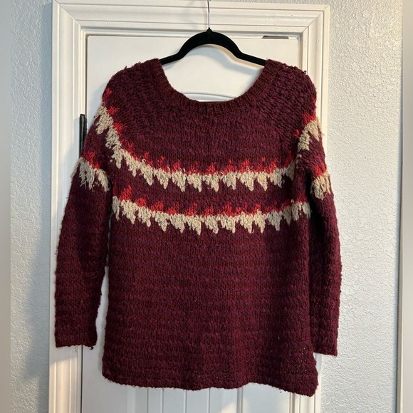 Free People Women's Knit Sweater Size XS Cozy Textured Boho Pullover - Picture 7 of 7